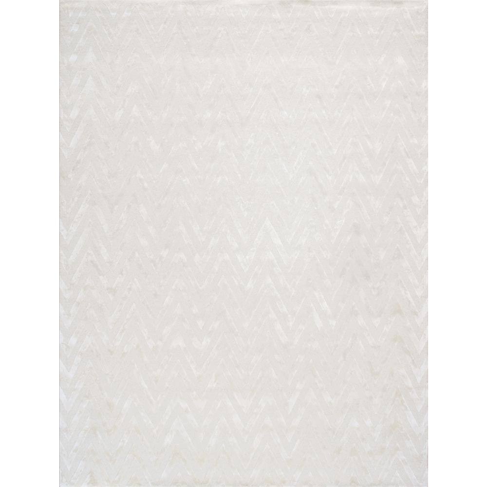 Pasargad Home Edgy Ivory 8 ft. x 10 ft. Chevron Bamboo Silk and Wool Area Rug -  pvny-20 8x10