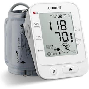 Blood Pressure Monitor, Large Upper Arm Cuff with Large Display, Stores 99 Readings, Voice Broadcasting in White