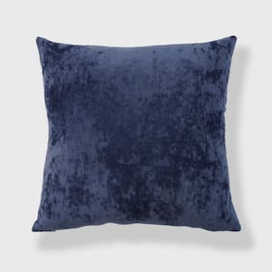 Soft Crushed Velvet Navy 20 in. x 20 in. Throw Pillow
