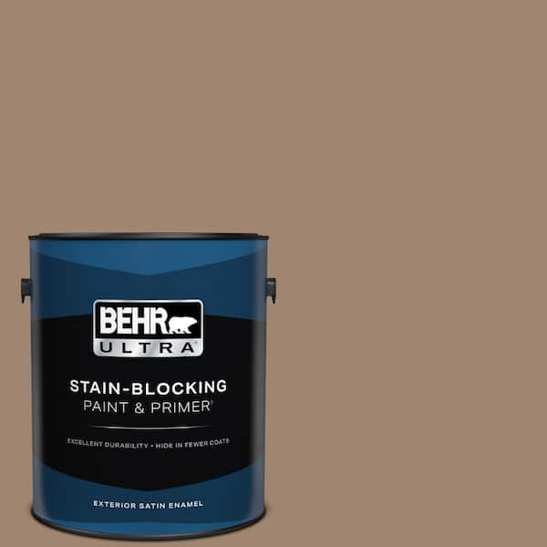 BEHR ULTRA 1 gal. #ICC-71 Warm Nutmeg Satin Enamel Exterior Paint & Primer