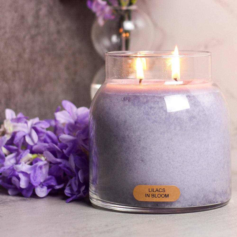 Lilacs in Bloom 34oz Scented Jar Candle with Black Lid