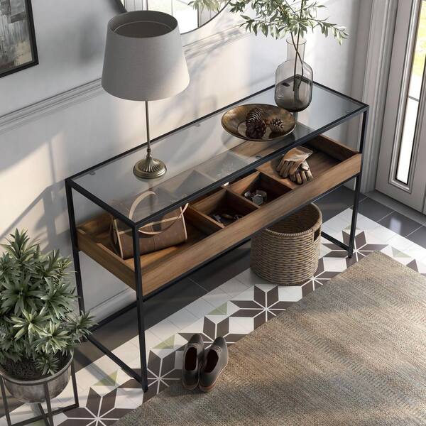 Matte black console table discount