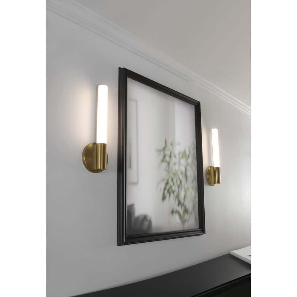 Dion 1-Light Antique Brass Dimmable Wall Sconce with White Acrylic Shade price history on PriceWatchPro