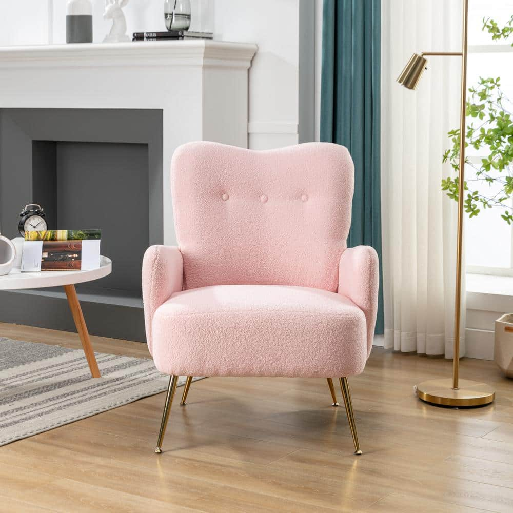 Upholstered pink deals chair