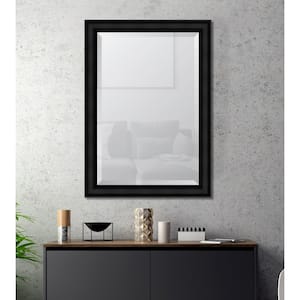 Large Rectangle Black Beveled Glass Contemporary Mirror (42 in. H x 30 in. W)