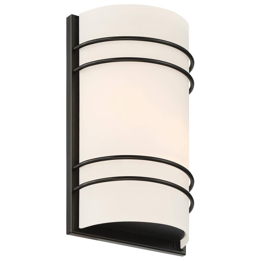 Artemis Matte Black Opal Glass LED Dimmable Wall Sconce