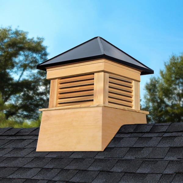 Good Directions Manchester 48 in. x 48 in. x 64 in. Wood Cupola with Black Aluminum Roof