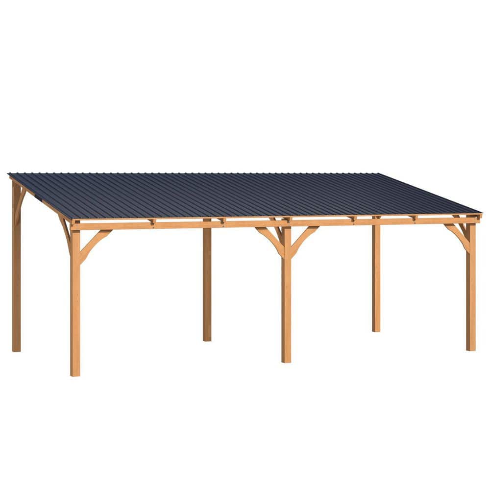 20 ft. x 10 ft. Outdoor Wood Gazebo for Patio, Outdoor Lean to Hardtop Cedar Pergolas and Gazebos Clearance price history on PriceWatchPro