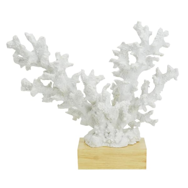 A & B Home White 5.1 in. x 11.4 in. Coral Polystone Other
