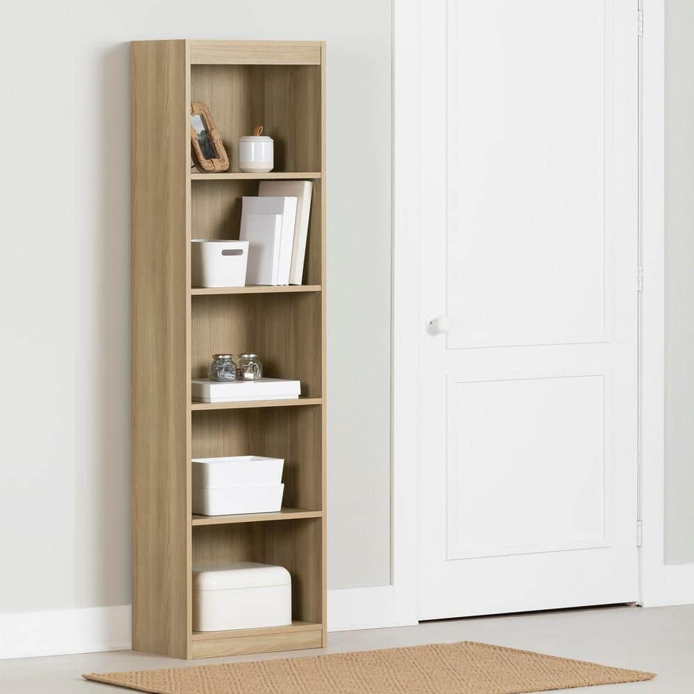 Natural Ash Adjustable 68.75" Tall Wooden Bookcase