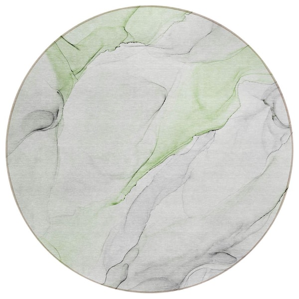 Addison Rugs Chantille ACN515 Green 8 ft. x 8 ft. Round Machine Washable Indoor/Outdoor Geometric Area Rug