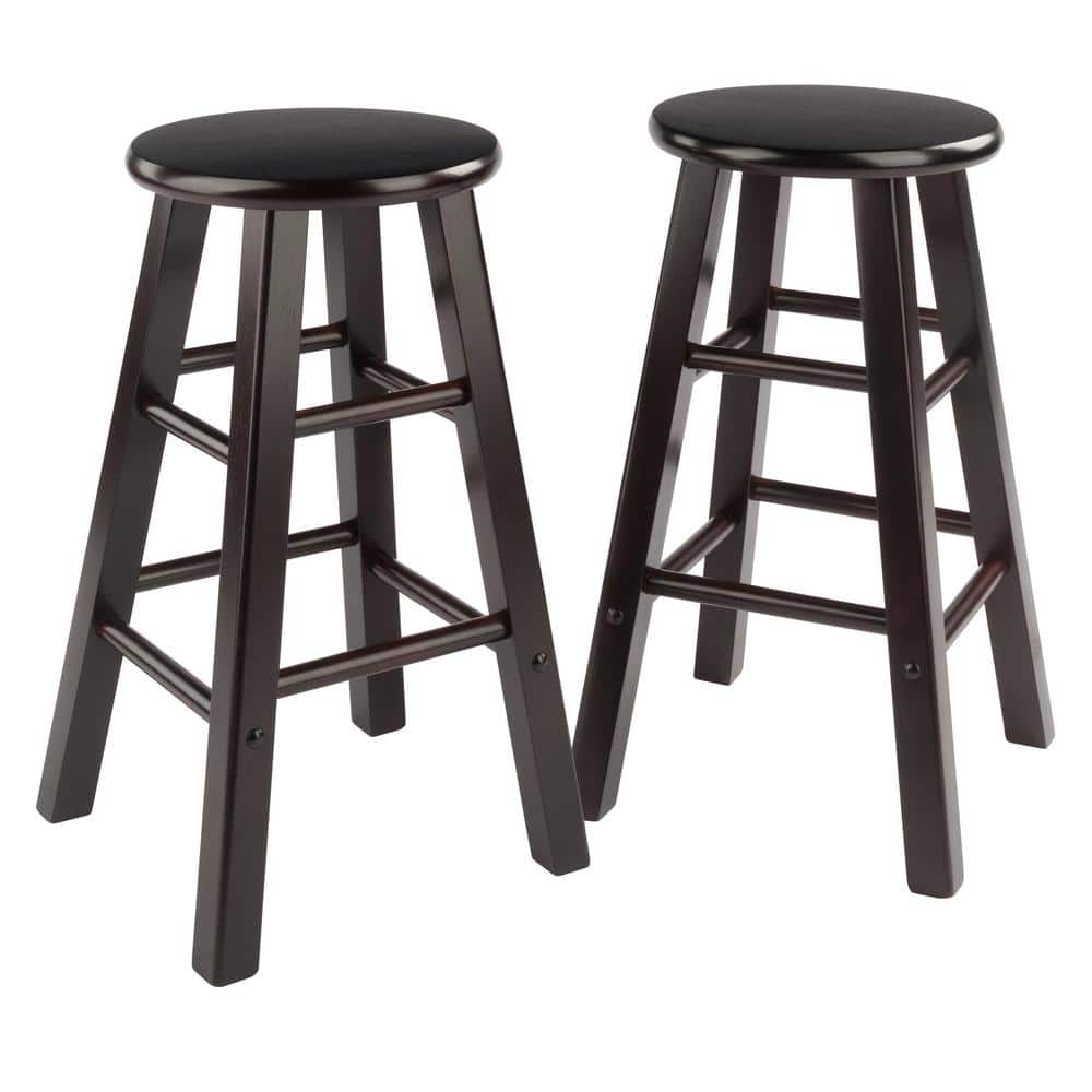 WINSOME WOOD Element 24 in. Espresso Counter Stool Set (2Pieces) 92274