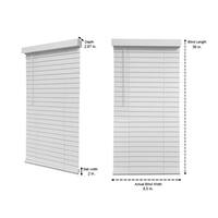 White Cordless Faux Wood Blinds for Windows with 2 in. Slats - 9 in. W x 36 in. L (Actual Size 8.5 in. W x 36 in. L)