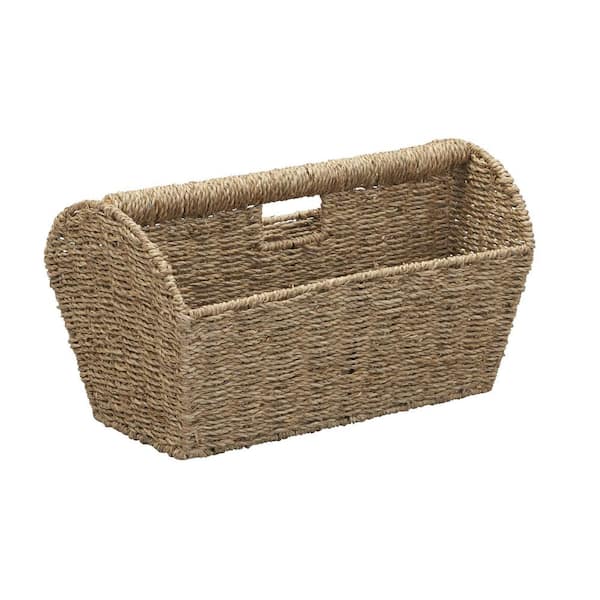 HOUSEHOLD ESSENTIALS Rectangular Magazine Rack, Seagrass