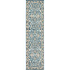 Unique Loom Edinburgh Carnation Light Green 2' 7 x 10' 0 Runner Rug ...