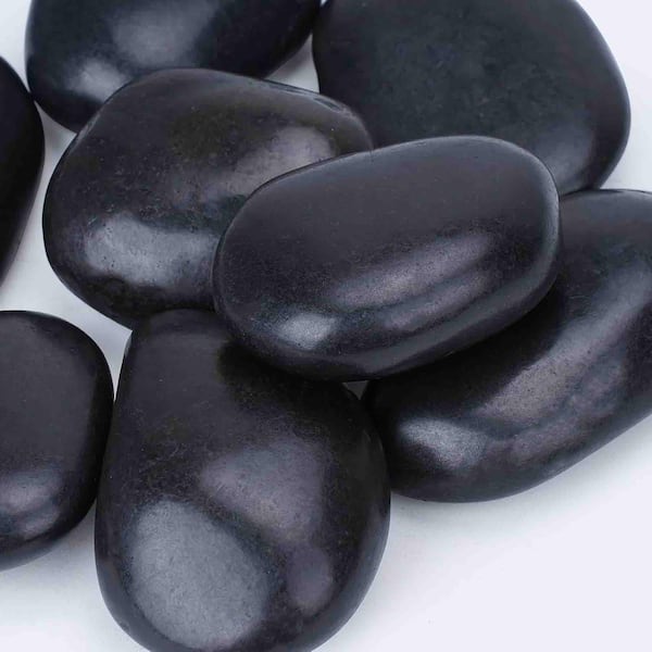 3-4 in. Black River Rocks for Landscaping, 20 lbs. for Gardens, Pathways, Pots, and DIY