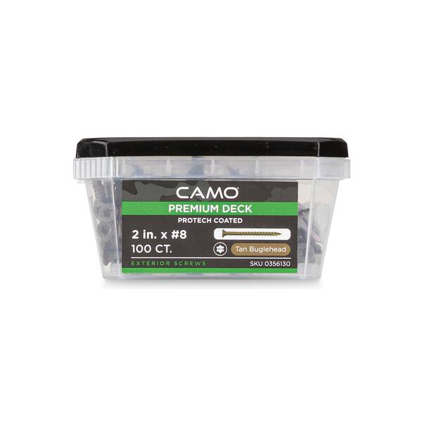 CAMO 2 in. #8 Tan Star Drive Exterior Bugle Head Wood Deck Screws (100-Count)