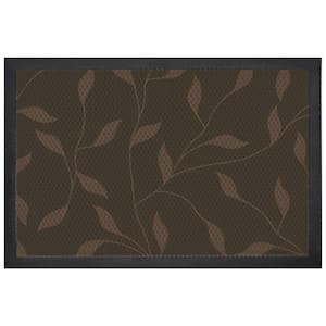 Aqua Indoor Outdoor Mat Leaves Brown 24 in. L x 5 in. W