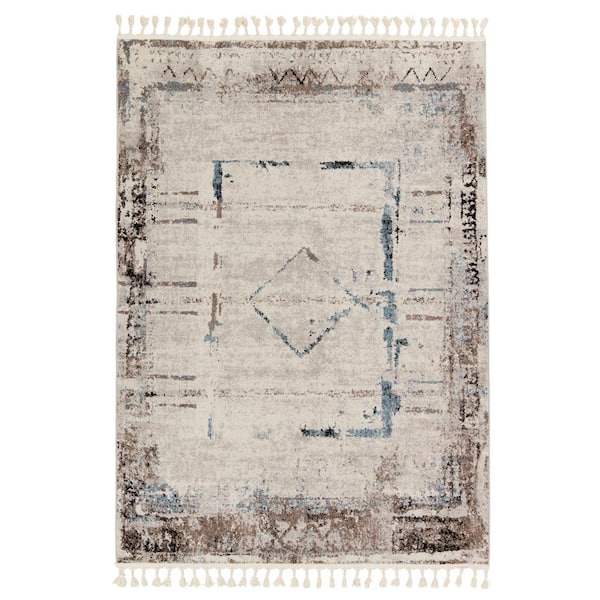 VIBE BY JAIPUR LIVING Aydin Gray/Blue 8 ft. x 10 ft. Medallion Rectangle Area Rug