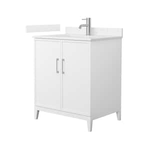 Elan 30 in. W x 22 in. D x 35 in. H Single Bath Vanity in White with Carrara Cultured Marble Top