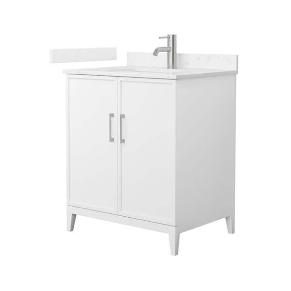 Wyndham Collection Elan 30 in. W x 22 in. D x 35 in. H Single Bath Vanity in White with Carrara Cultured Marble Top