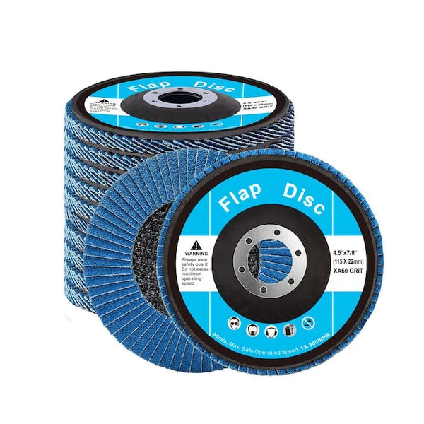SKYSHALO Flap Discs 60 Grit, 4-1/2in. x 7/8 in. Flap Discs for Angle Grinder, Type 29 Zirconia Flap Sanding Disc, Grinding Wheels