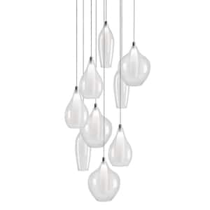 Victoria 9 Head 1 Light 25-Watt Chrome Integrated LED Pendant Light