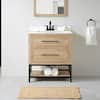 Home Decorators Collection Corley 30 in. Single Sink Weathered Tan Bath Vanity with White Engineered Stone Top (Assembled) Corley 30WT