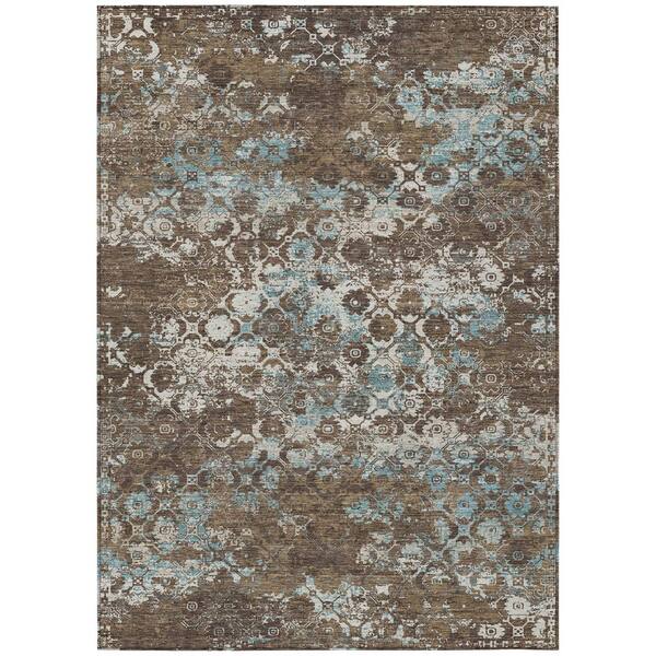 Chantille Machine Washable Indoor/Outdoor Abstract ACN2786 Brown 8 ft. x 10 ft. Area Rug