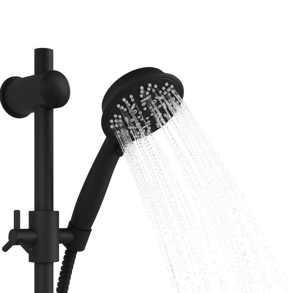 Matte Black Adjustable Multi-Head Shower System with Handheld