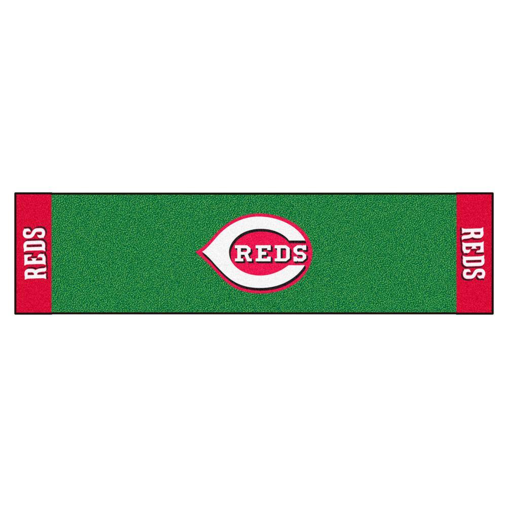 MLB Cincinnati Reds 1 ft. 6 in. x 6 ft. Indoor 1-Hole Golf Practice Putting
