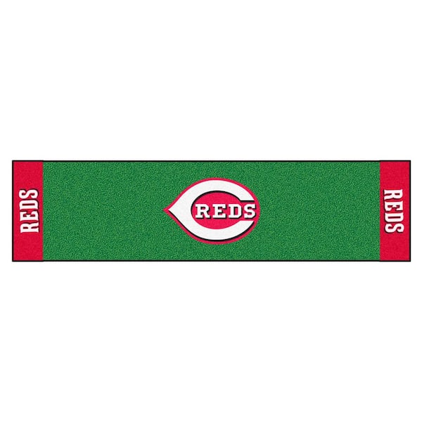 Cincinnati Reds (Black): Logo Pattern - MLB Peel & Stick Wallpaper 12 x 12 Sample