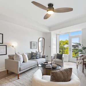 Trendsetter 48 in. Dimmable LED Indoor/Outdoor Black Smart Ceiling Fan with Light and Remote, Works w/Alexa/Google Home