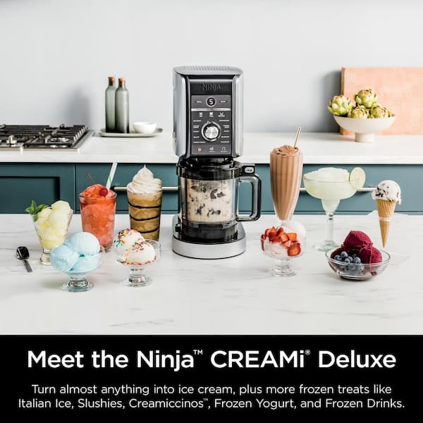 NINJA Creami Ice Cream Maker, 2 Pint Container and Lid Silver Stainless  Steel (NC301) NC301 - The Home Depot
