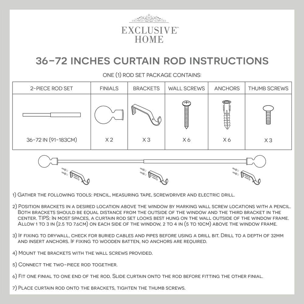 Oil Rubbed Bronze Adjustable Curtain Rod with Floral Finials