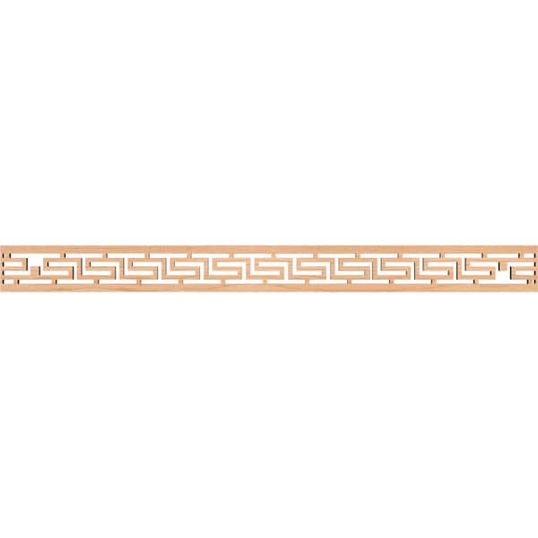 Ekena Millwork Tulum Fretwork 0.375 in. D x 46.375 in. W x 4 in. L Hickory Wood Panel Moulding