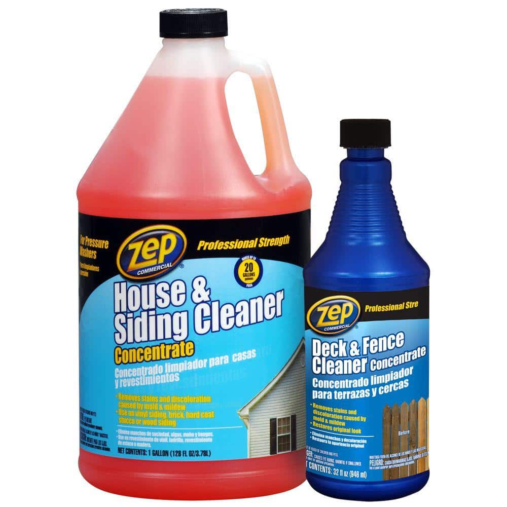 ZEP 128 oz. House and Siding Cleaner with 32 oz. Deck and Fence Cleaner ...