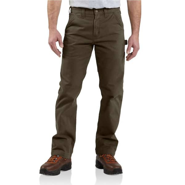 Carhartt Men's 44 in. x 34 in. Dark Coffee Cotton Washed Twill