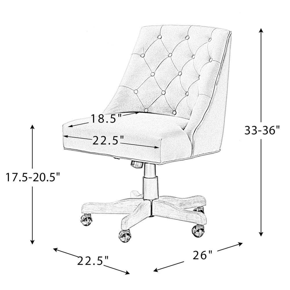 ErgoSwivel Modern Gray Fabric Armless Task Chair with Wood & Metal Base