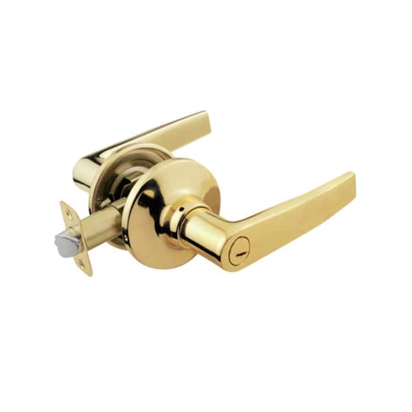 Premier Lock Polished Brass Privacy Door Lever Lock Set LEVPR01 - The ...