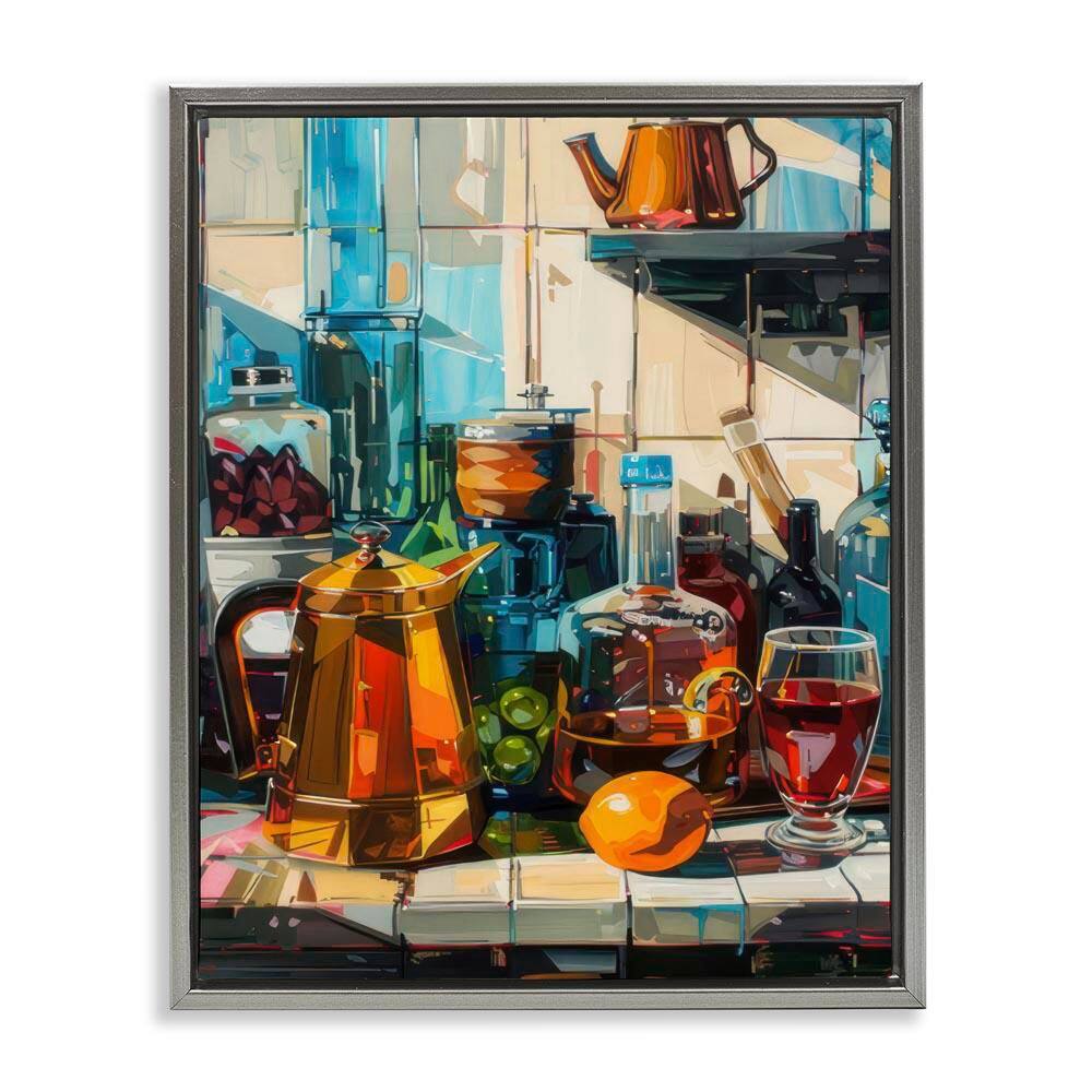 Kitchen Counter Cocktails by LSR Design Studio Gray Floater Frame Food Graphic Art Print 31 in. x 25 in. price history on PriceWatchPro