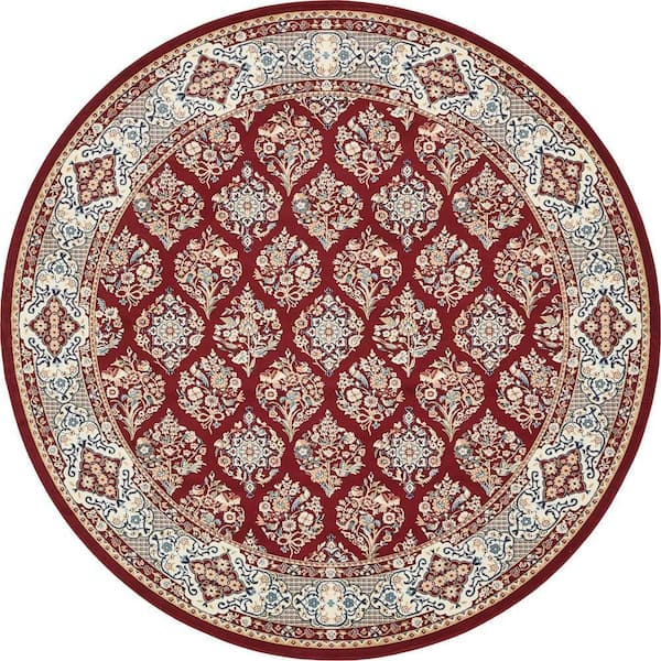 Narenj Sheffield Burgundy 10' 0 x 10' 0 Round Rug
