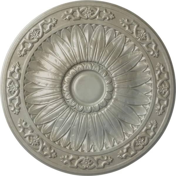 Ekena Millwork 20-1/4 in. x 1-1/2 in. Lunel Urethane Ceiling Medallion (Fits Canopies upto 3-3/4 in.) Hand-Painted Flash Gold