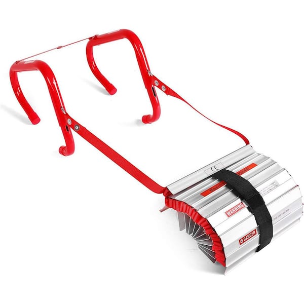 Escape Ladder Fire Emergency for 3-Story Portable Safety Ladder with Anti-Slip Rungs, 25 ft.