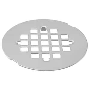 4-1/4 in. O.D. Casper Brass Snap-In Shower Strainer Grid in Powder Coat White