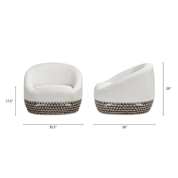 Jennifer Taylor Willow 35.5 in. Upholstered Woven Metal Jennifer Taylor Willow 35.5 in. Upholstered Woven Metal