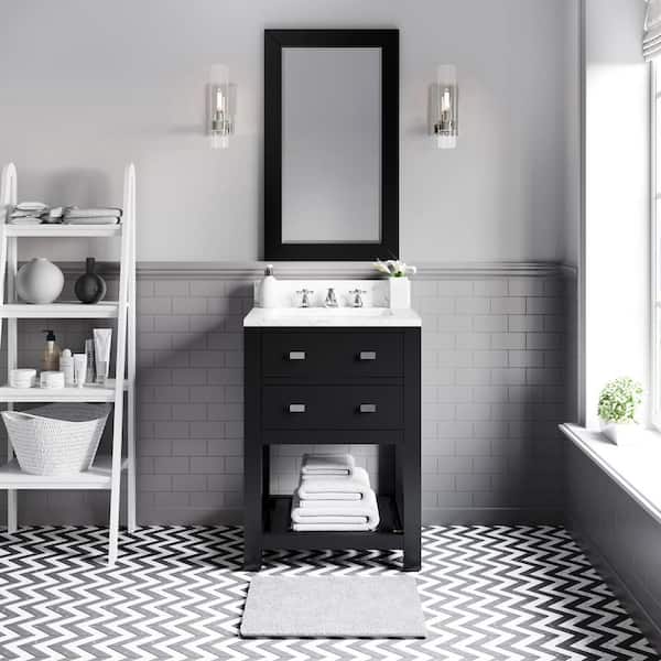 Water Creation Madalyn 24-in Pure White Single Sink Bathroom Vanity with Carrara White Natural Marble Top