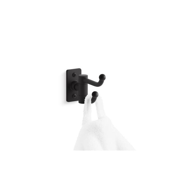 KOHLER Castia By Studio McGee J-Hook Double Robe/Towel Hook in Matte Black