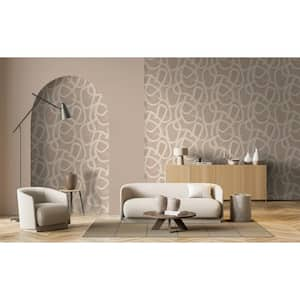 Coral Brushstroke Swirl Geometric Non-Woven Paper Paste the Wall Double Roll Wallpaper