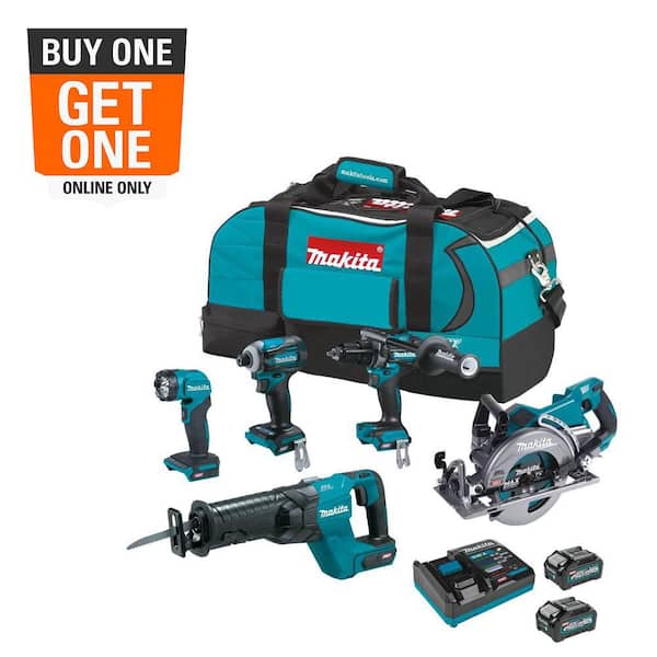 40V max XGT Brushless Cordless 5-piece Combo Kit (Hammer Drill/Impact/Recip Saw/Rear Handle Circ Saw/Flashlight) 4.0Ah